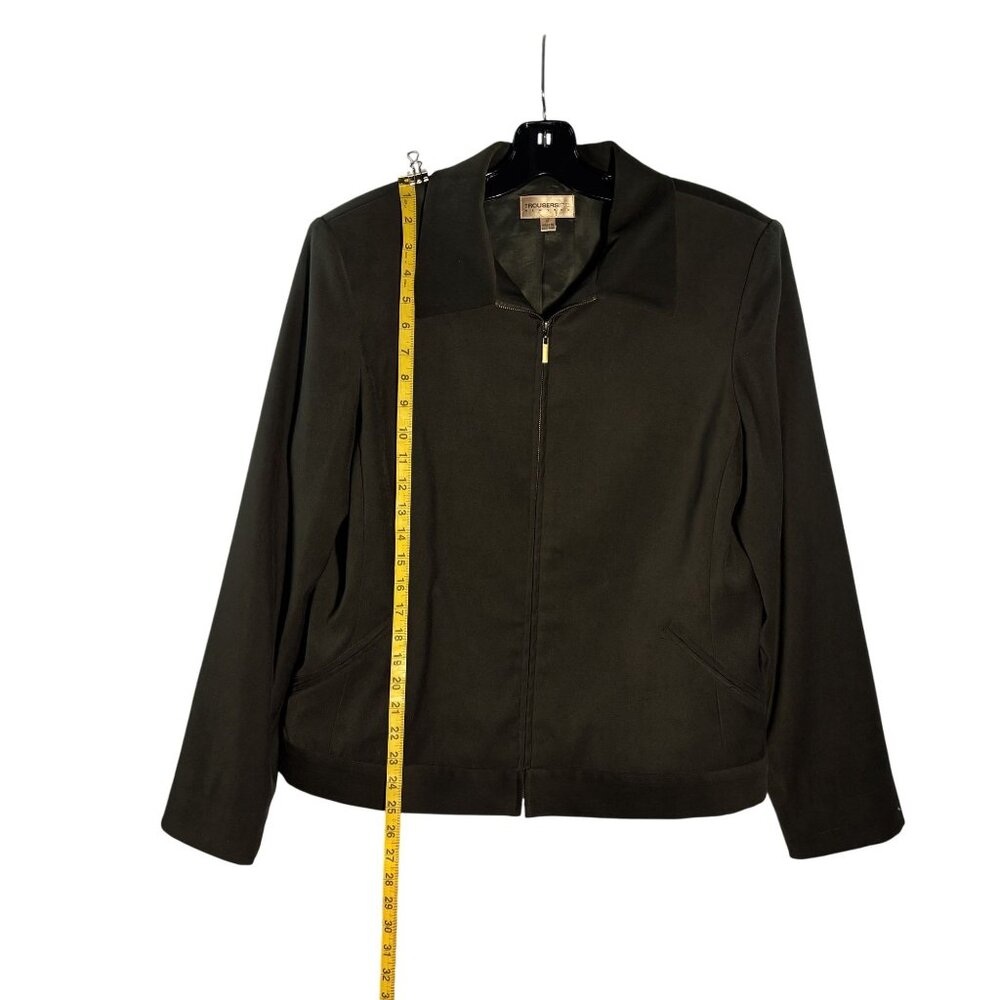 Vintage Trousers ETC New York Zip-Up Dark Olive Jacket Size 14 - Picture 6 of 6